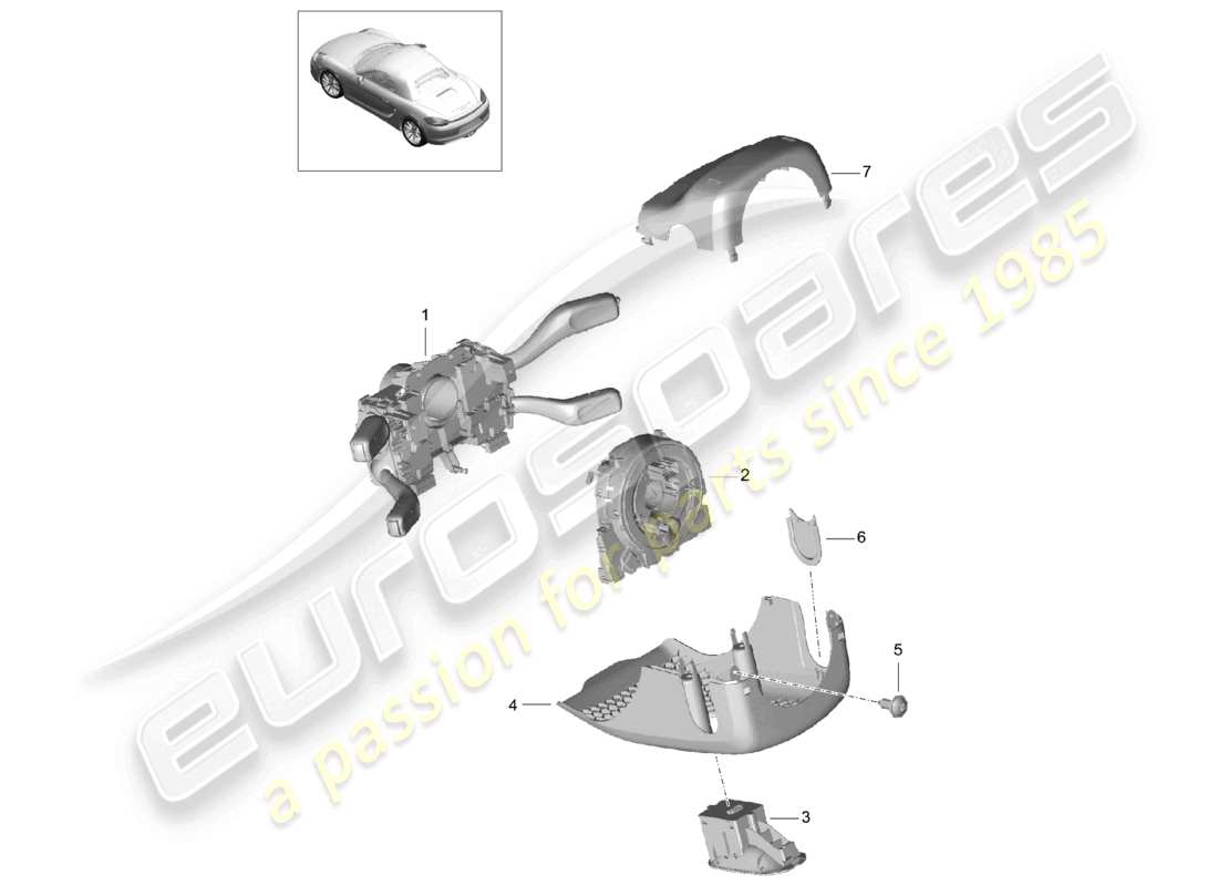 a part diagram from the porsche 2012 (981 boxster) parts catalogue