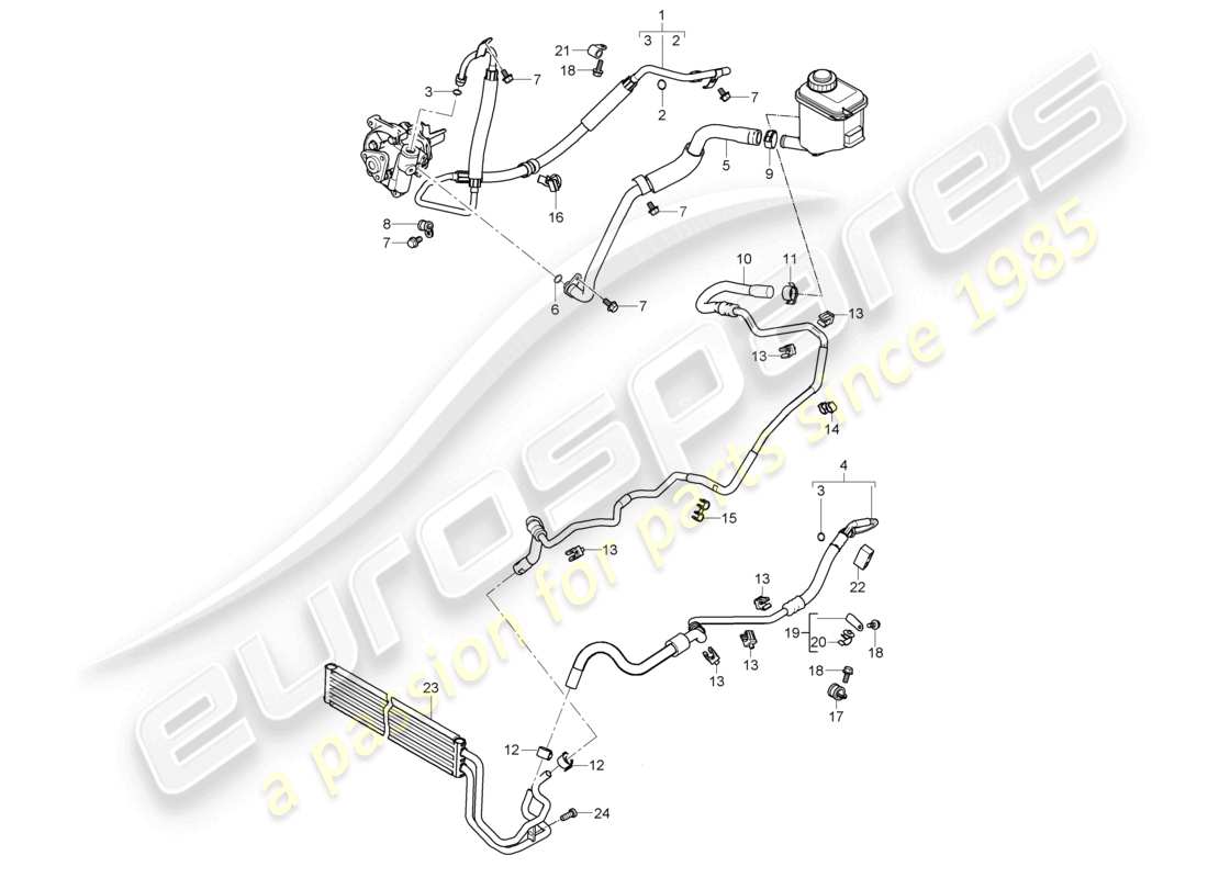 a part diagram from the porsche 2010 (cayenne e1 9pa) parts catalogue