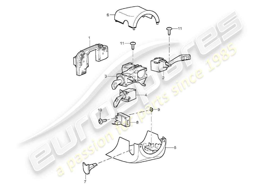 a part diagram from the porsche 2005 (cayenne e1 9pa) parts catalogue