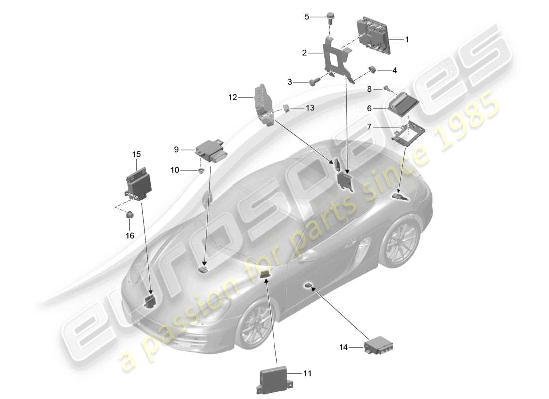 a part diagram from the porsche 2015 (981 boxster) parts catalogue