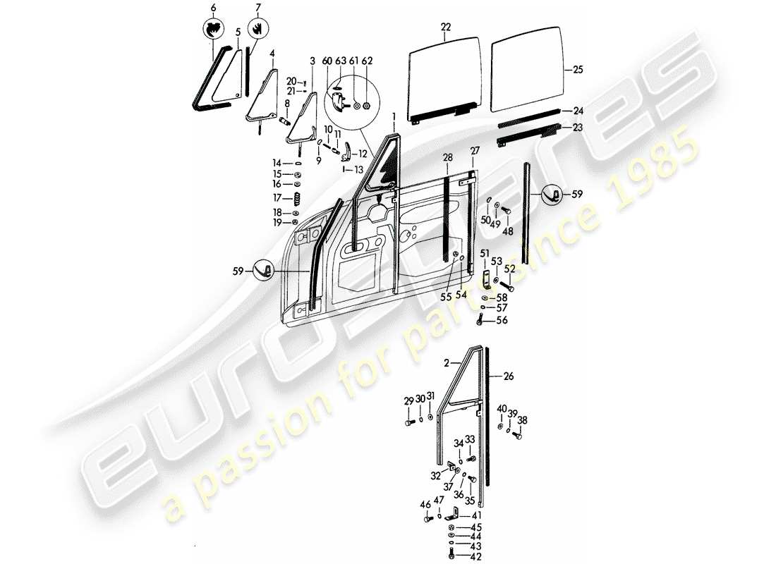 a part diagram from the porsche 1961 (356b/356c) parts catalogue