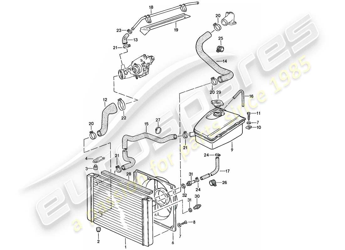 a part diagram from the porsche 924 parts catalogue