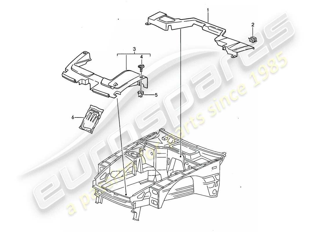 a part diagram from the porsche 968 parts catalogue