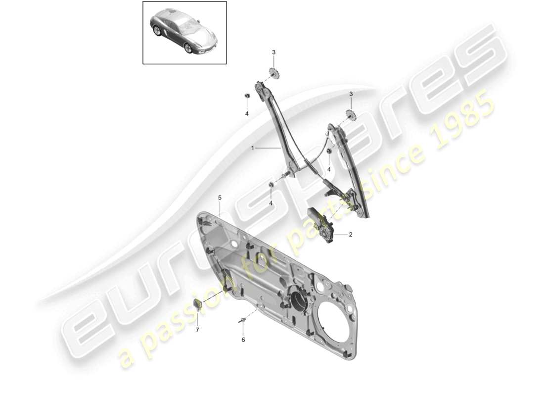 a part diagram from the porsche 2014 (981 cayman) parts catalogue