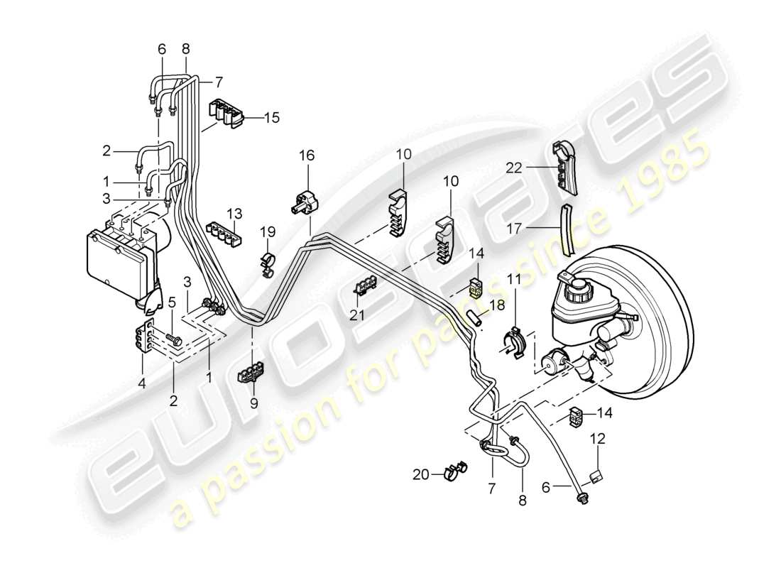 a part diagram from the porsche 2004 (cayenne e1 9pa) parts catalogue