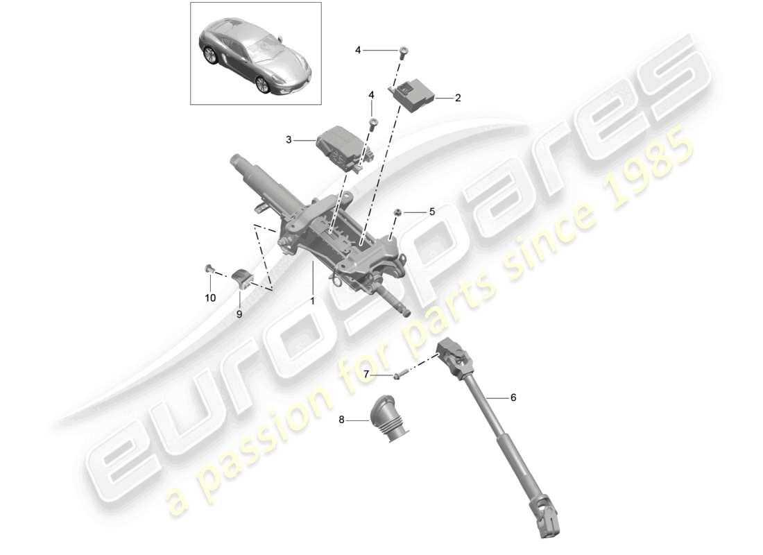 a part diagram from the porsche cayman parts catalogue