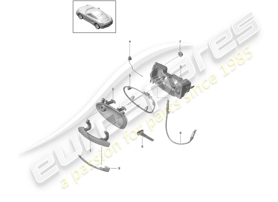 a part diagram from the porsche cayman parts catalogue