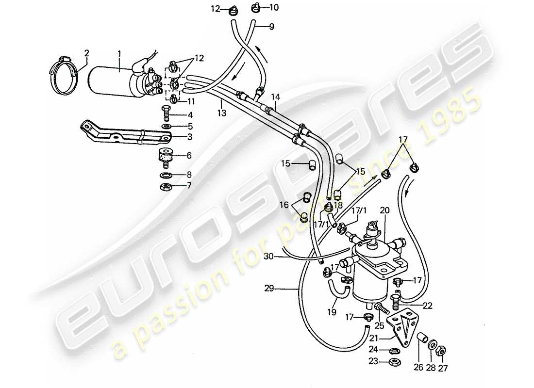 a part diagram from the porsche 1974 (911) parts catalogue