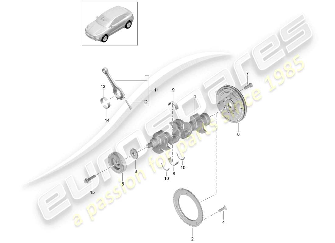 a part diagram from the porsche 2015 (macan) parts catalogue