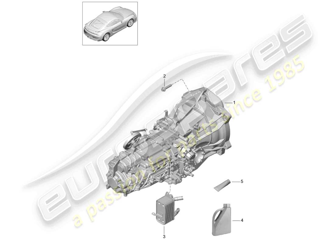 a part diagram from the porsche 2016 (981 cayman gt4) parts catalogue