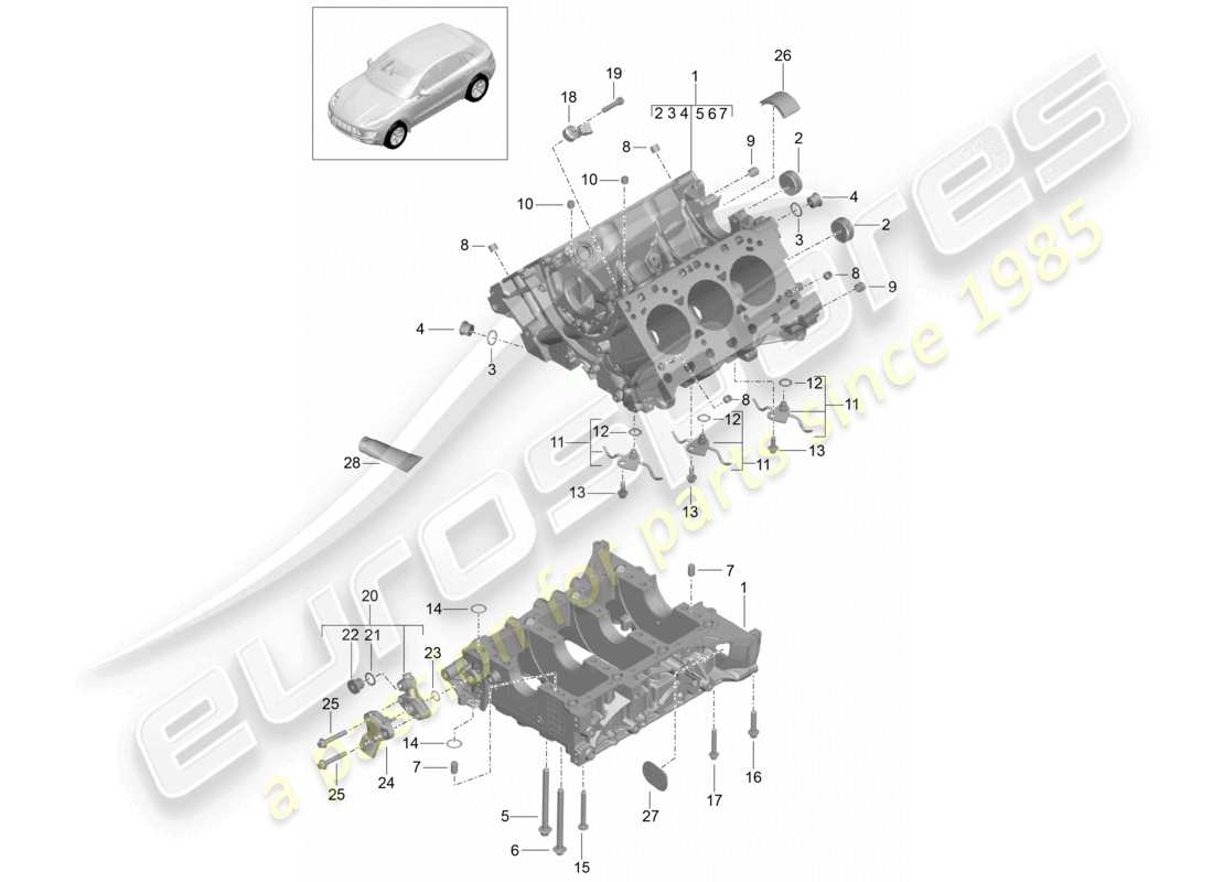 a part diagram from the porsche 2014 (macan) parts catalogue