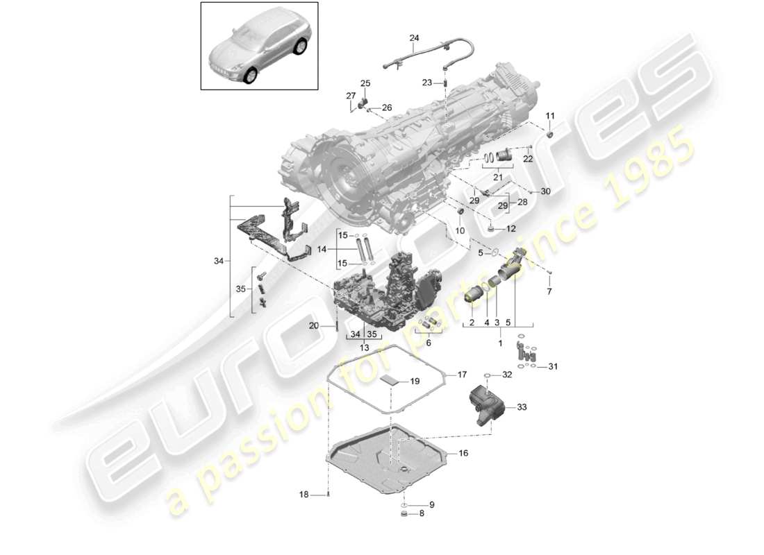 a part diagram from the porsche 2014 (macan) parts catalogue