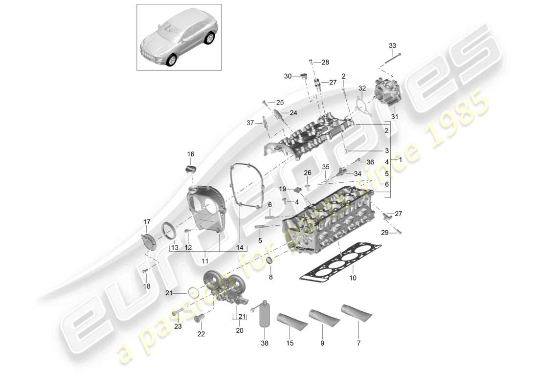 a part diagram from the porsche 2014 (macan) parts catalogue