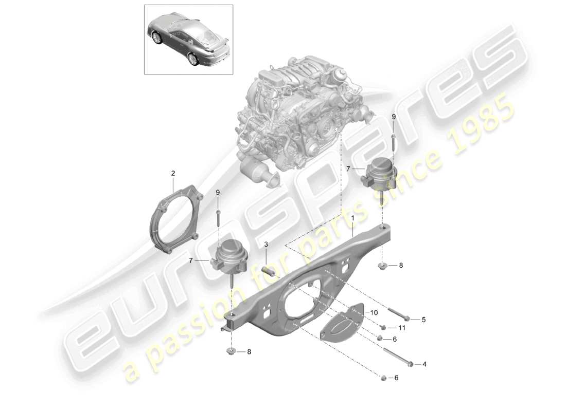 a part diagram from the porsche 2016 (991-1 r/gt3/rs) parts catalogue
