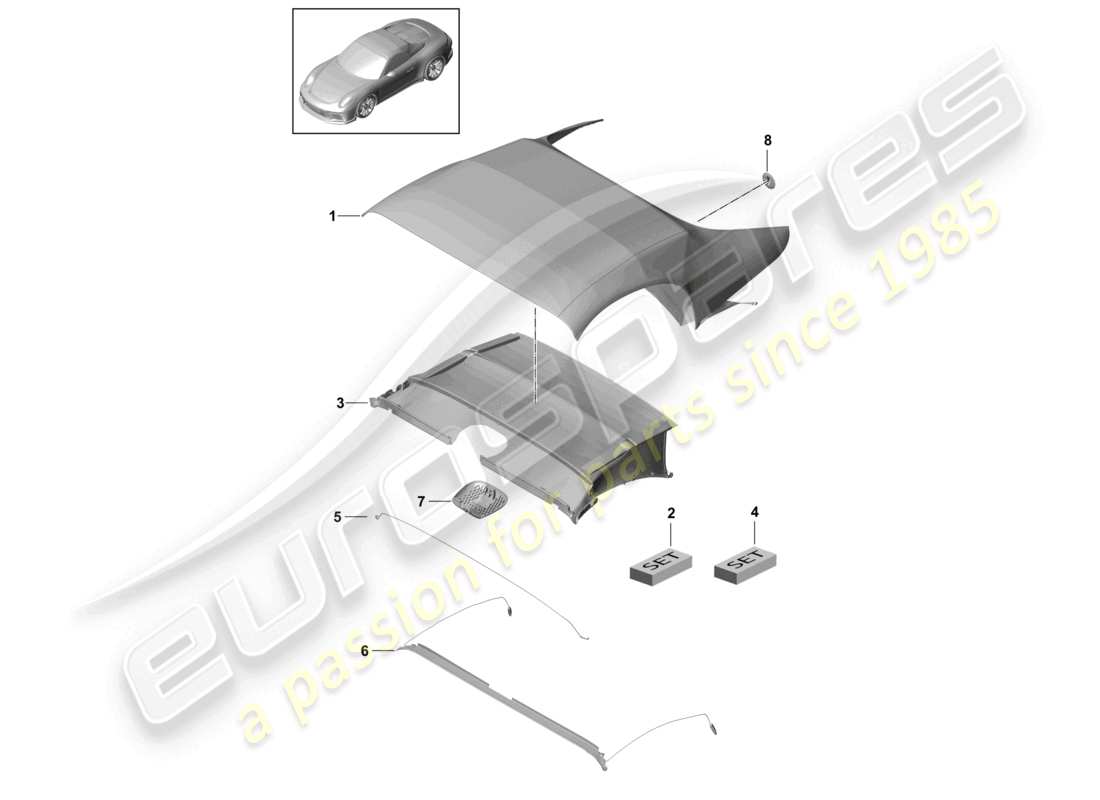 a part diagram from the porsche 991 parts catalogue