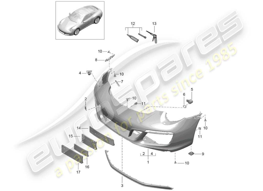 a part diagram from the porsche 991 parts catalogue