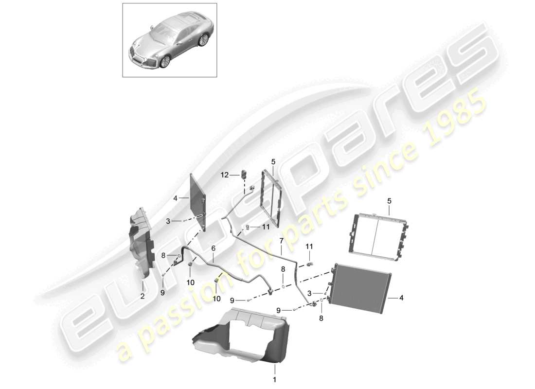 a part diagram from the porsche 991 parts catalogue