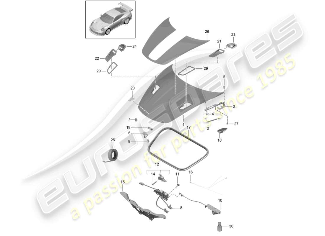 a part diagram from the porsche 991 parts catalogue