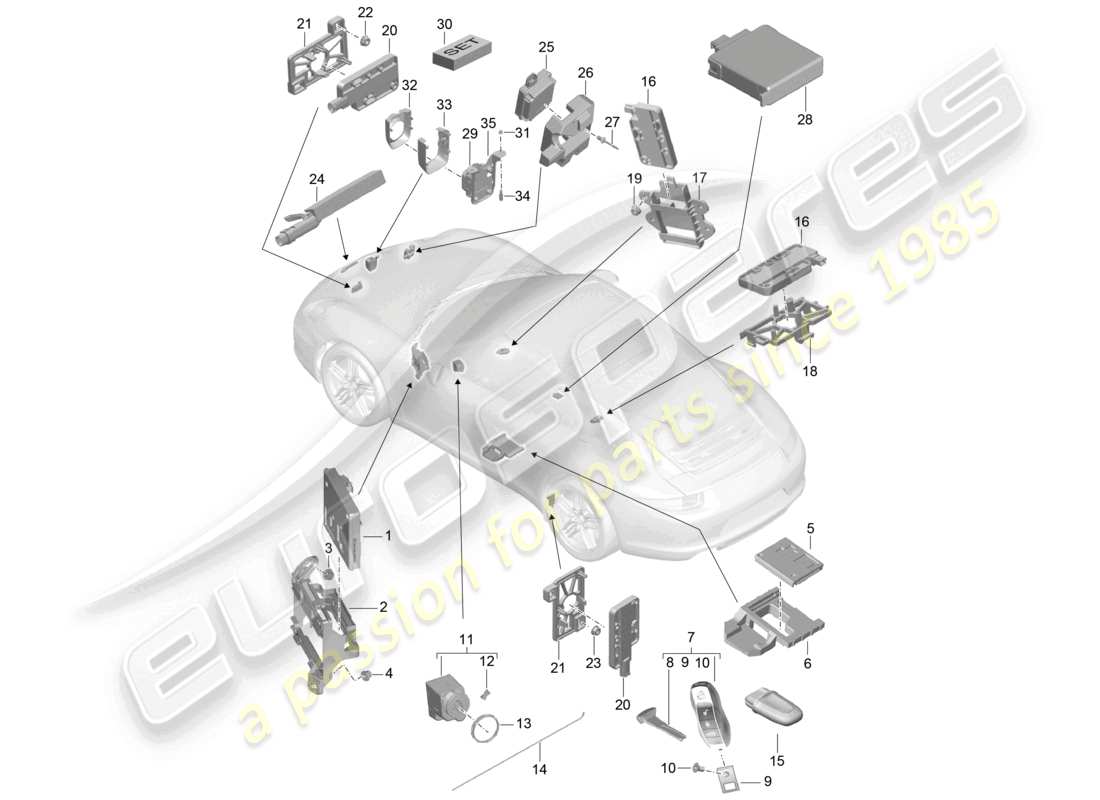 a part diagram from the porsche 2012 (991-1) parts catalogue