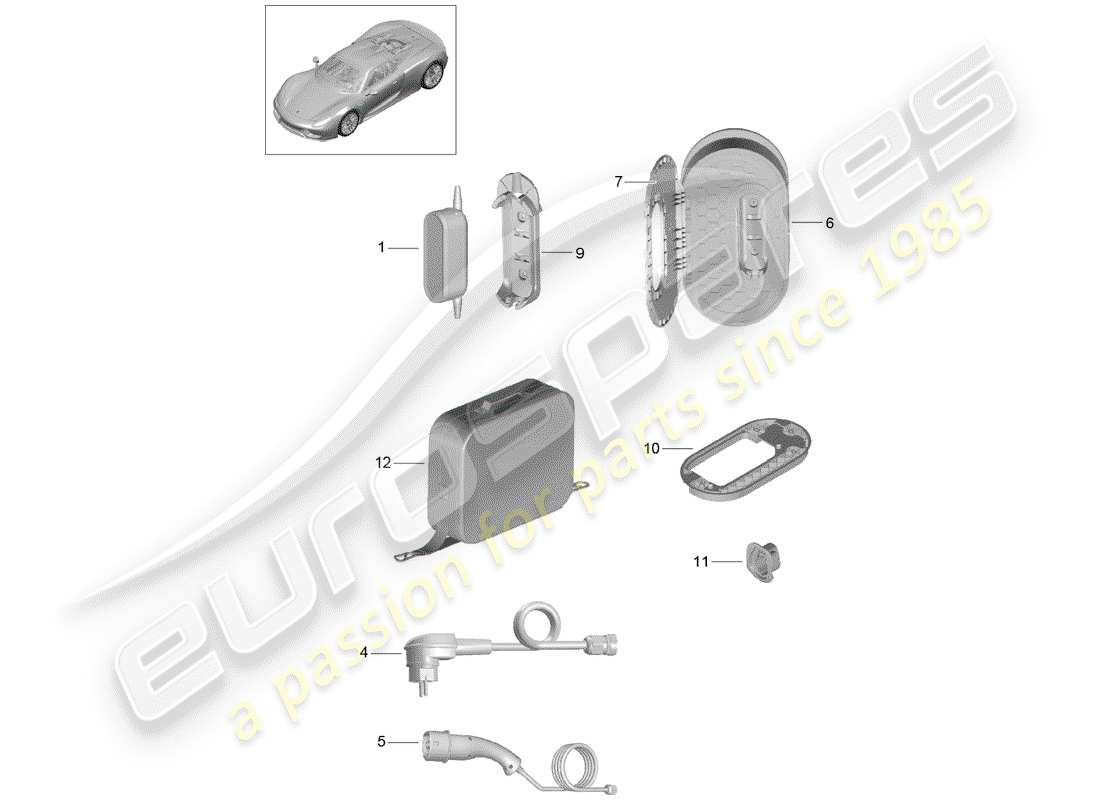 a part diagram from the porsche 2015 (918 spyder) parts catalogue