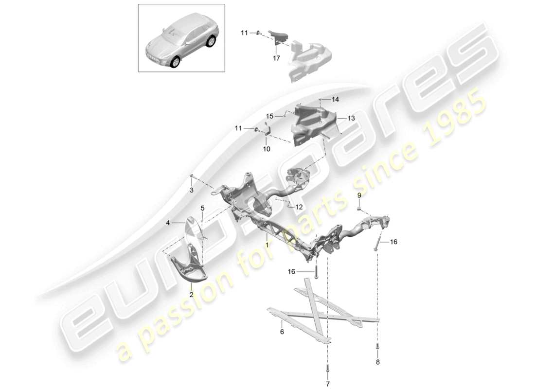 a part diagram from the porsche 2017 (macan) parts catalogue