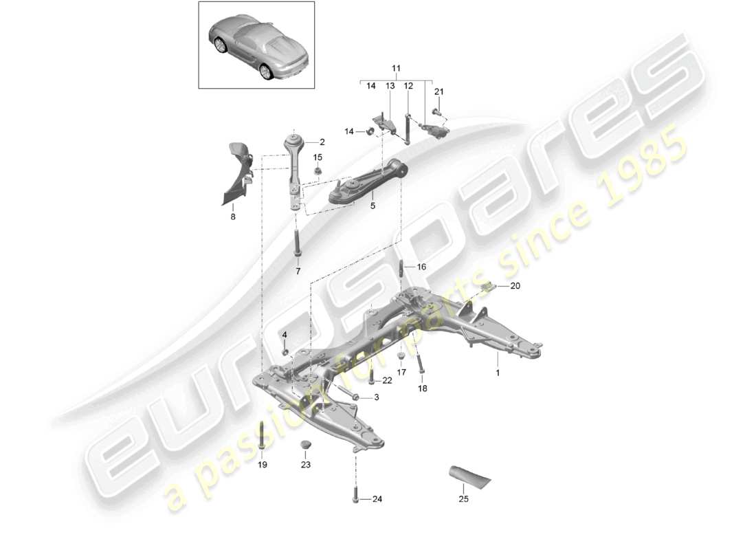 a part diagram from the porsche 2016 (981 boxster spyder) parts catalogue