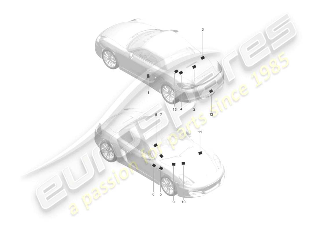 a part diagram from the porsche 2015 (981 boxster) parts catalogue