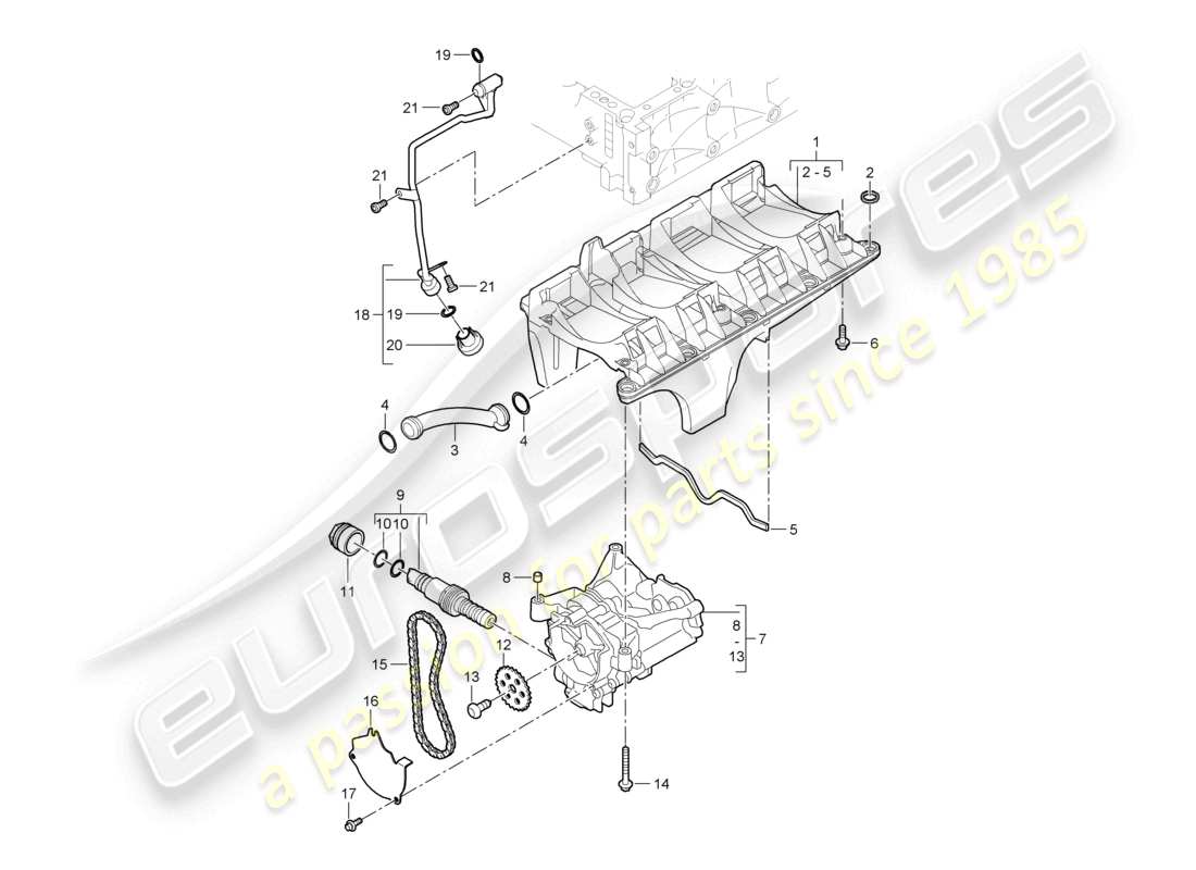 a part diagram from the porsche 2010 (cayenne e1 9pa) parts catalogue