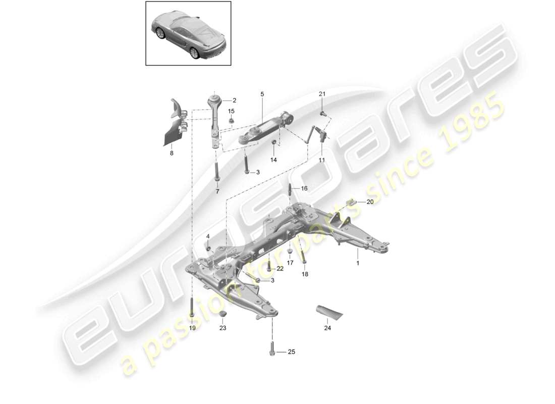 a part diagram from the porsche 2016 (981 cayman gt4) parts catalogue