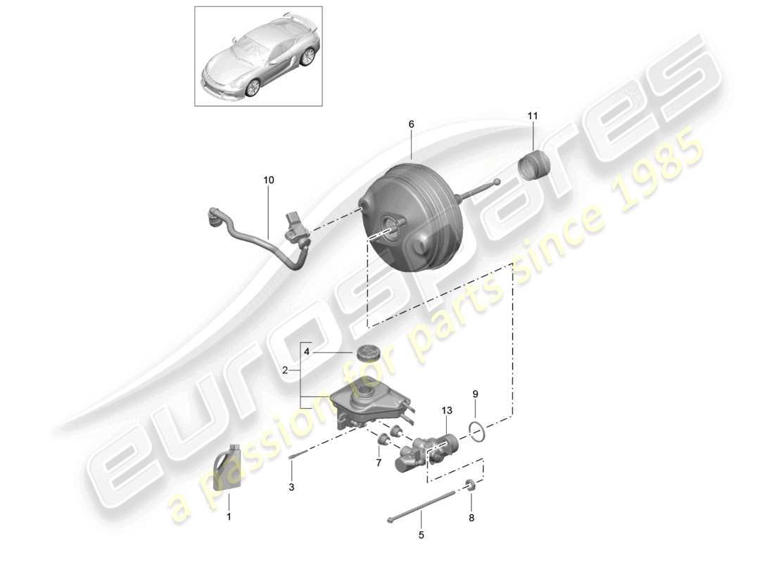 a part diagram from the porsche 2016 (981 cayman gt4) parts catalogue
