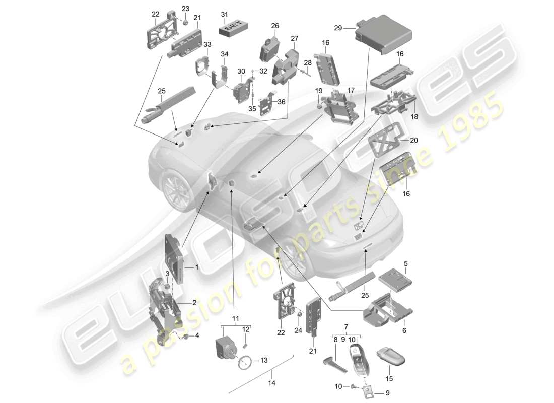 a part diagram from the porsche 2012 (981 boxster) parts catalogue