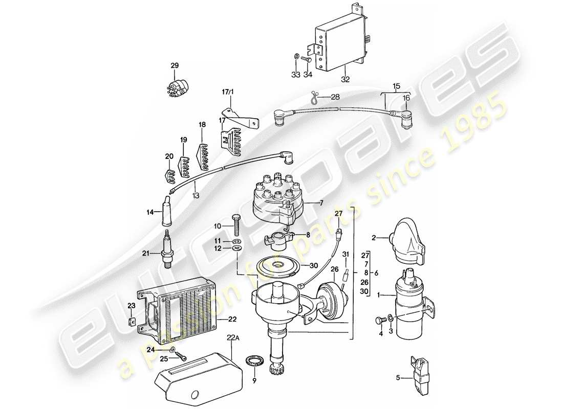 a part diagram from the porsche 1984 (928) parts catalogue