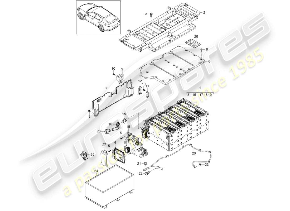 a part diagram from the porsche panamera parts catalogue