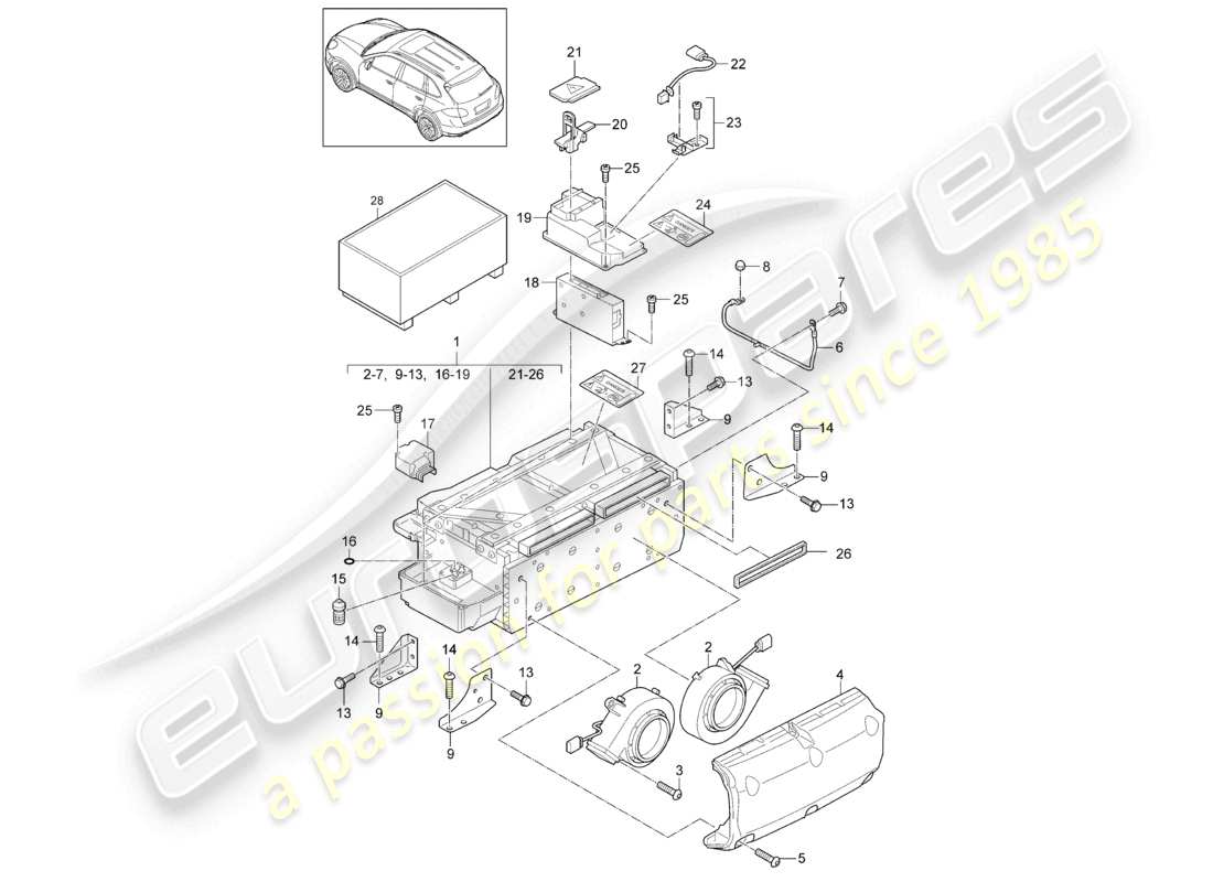 a part diagram from the porsche cayenne parts catalogue