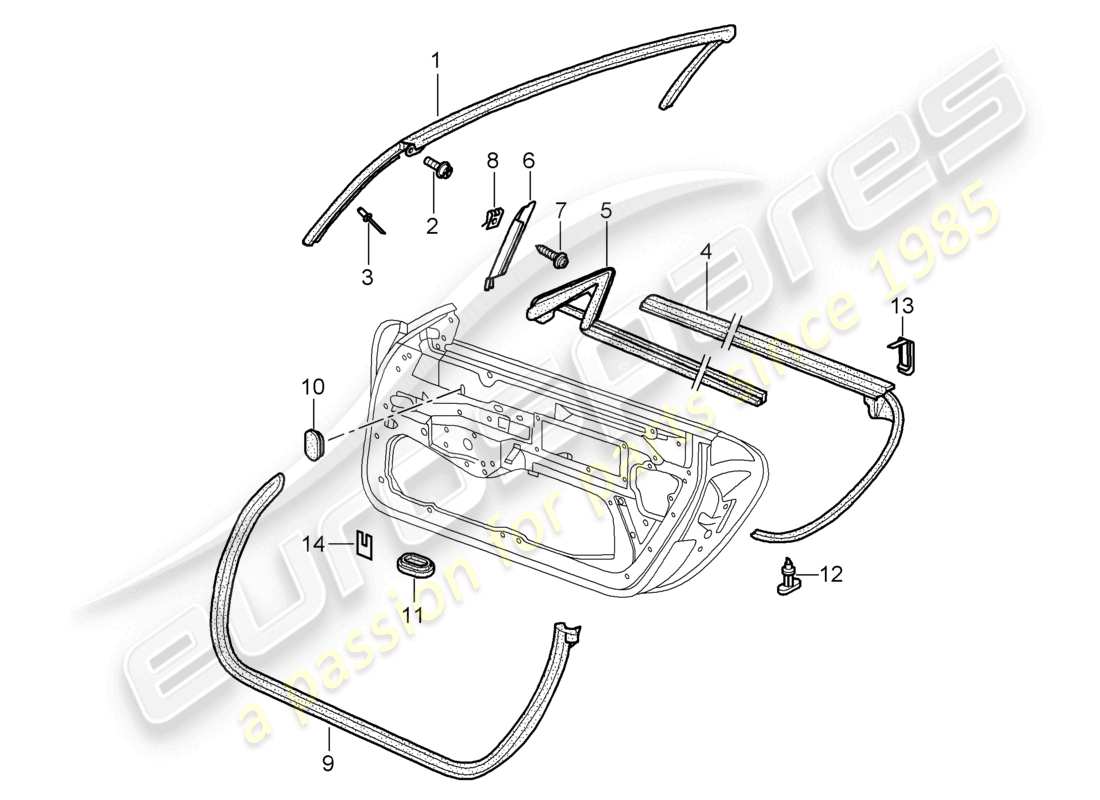 a part diagram from the porsche 2001 (986 boxster) parts catalogue