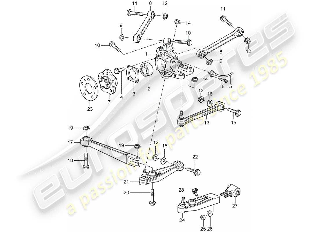 a part diagram from the porsche 2004 (996 gt3) parts catalogue