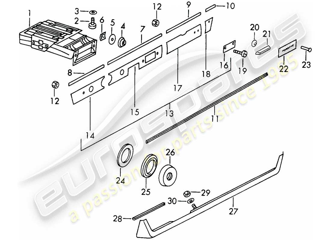a part diagram from the porsche 1965 (911/912) parts catalogue