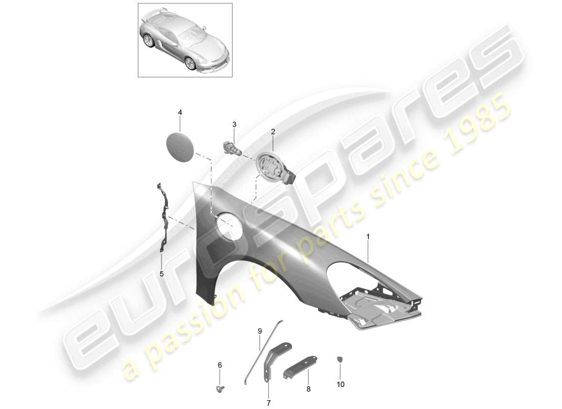 a part diagram from the porsche cayman parts catalogue