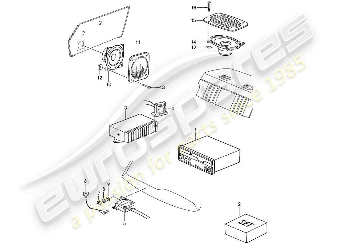 VIEW PARTS DIAGRAMS FROM THE PORSCHE 959 PARTS CATALOGUE a part diagram from the porsche 959 parts catalogue