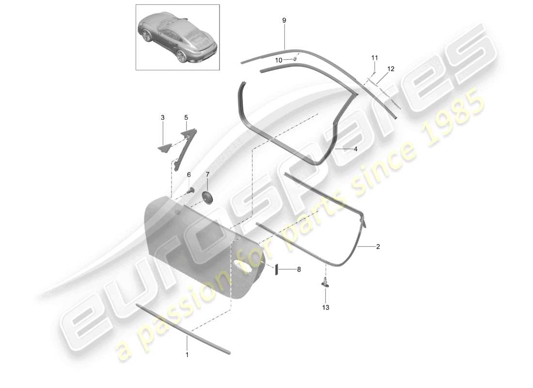 a part diagram from the porsche 991 parts catalogue
