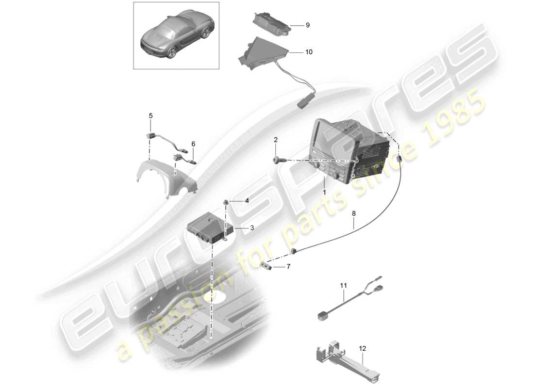 a part diagram from the porsche 2014 (981 boxster) parts catalogue