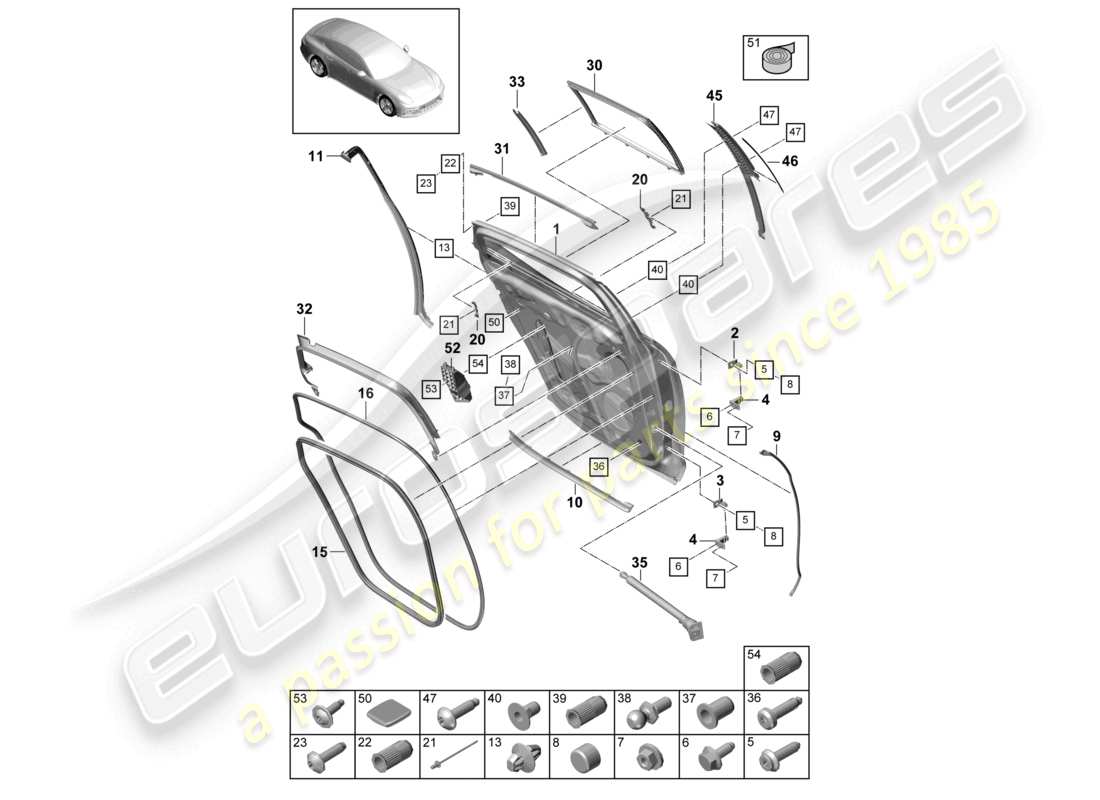 a part diagram from the porsche 2020 (panamera 971-1) parts catalogue