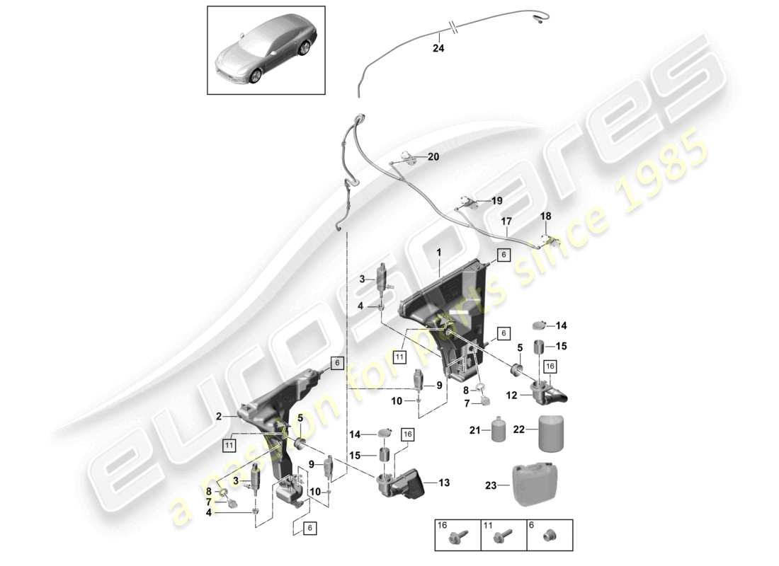 a part diagram from the porsche panamera parts catalogue