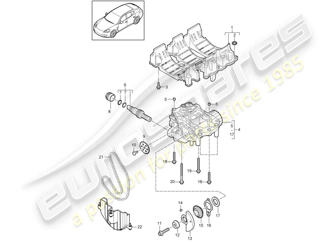 a part diagram from the porsche 2010 (panamera 970) parts catalogue