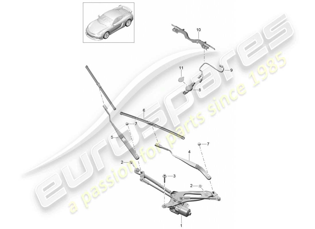 VIEW PARTS DIAGRAMS FROM THE PORSCHE CAYMAN PARTS CATALOGUE a part diagram from the porsche cayman parts catalogue