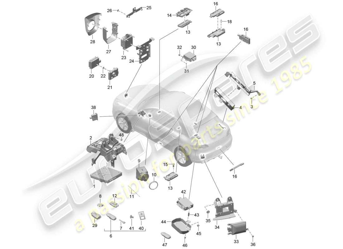 a part diagram from the porsche 2016 (macan) parts catalogue