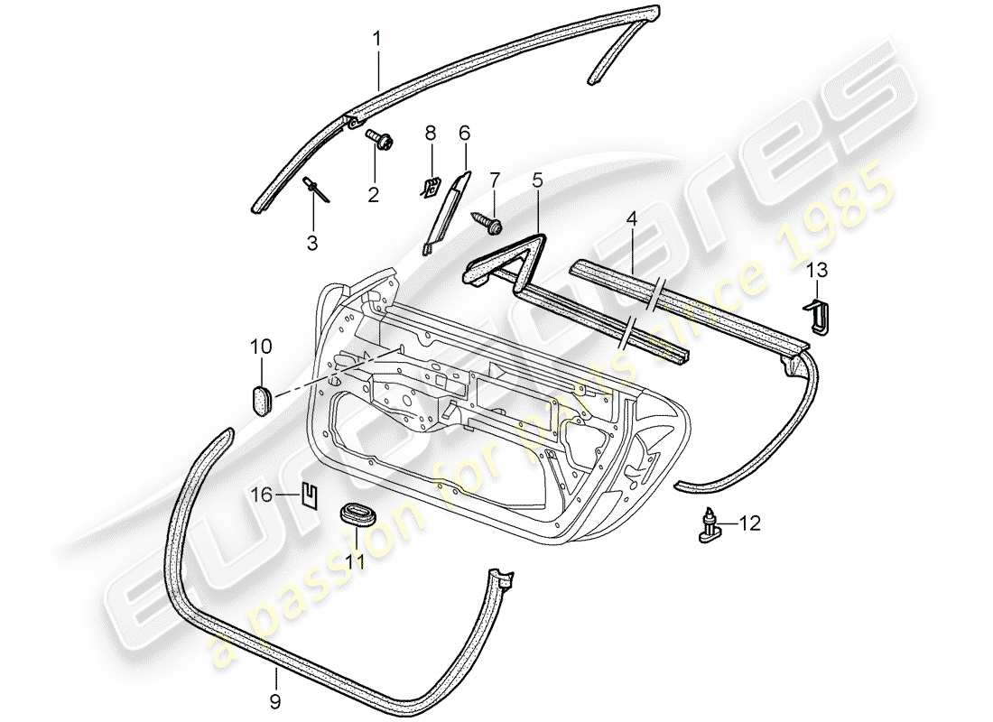 a part diagram from the porsche 2000 (996) parts catalogue