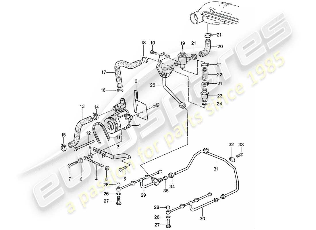 a part diagram from the porsche 928 parts catalogue