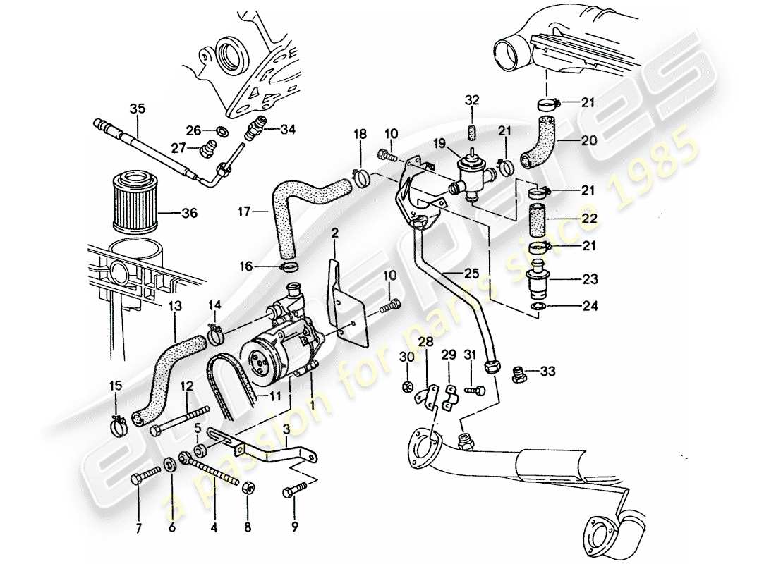 a part diagram from the porsche 928 parts catalogue
