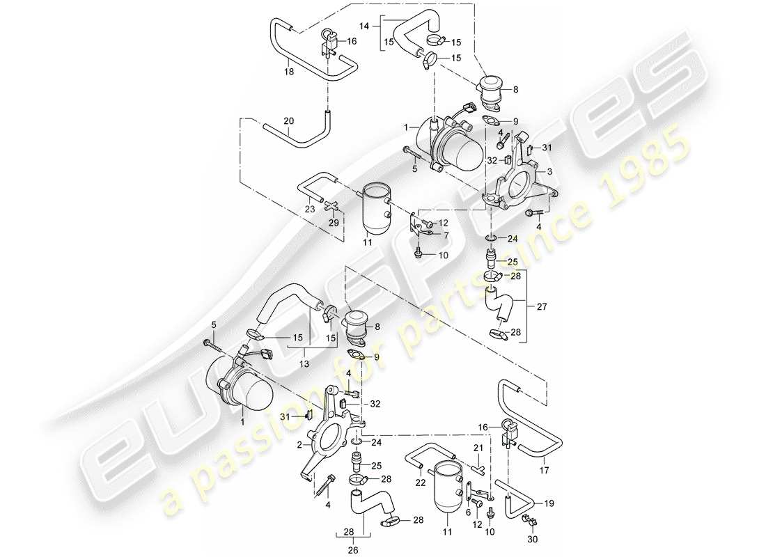 VIEW PARTS DIAGRAMS FROM THE PORSCHE CARRERA GT PARTS CATALOGUE a part diagram from the porsche carrera gt parts catalogue